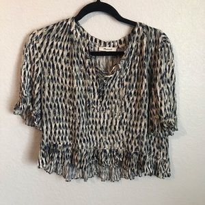 Madewell lace up medium blouse paintbrush